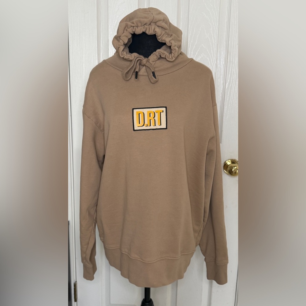 D.RT Beige Hoodie Size 5 Men’s Pullover Graphic Face Back Unisex